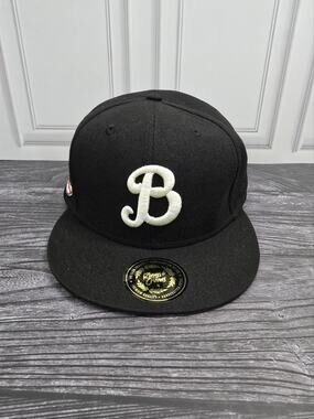 Rings & Crwns Baltimore Elite Giants Negro League Fitted Hat Cap Black Size 8